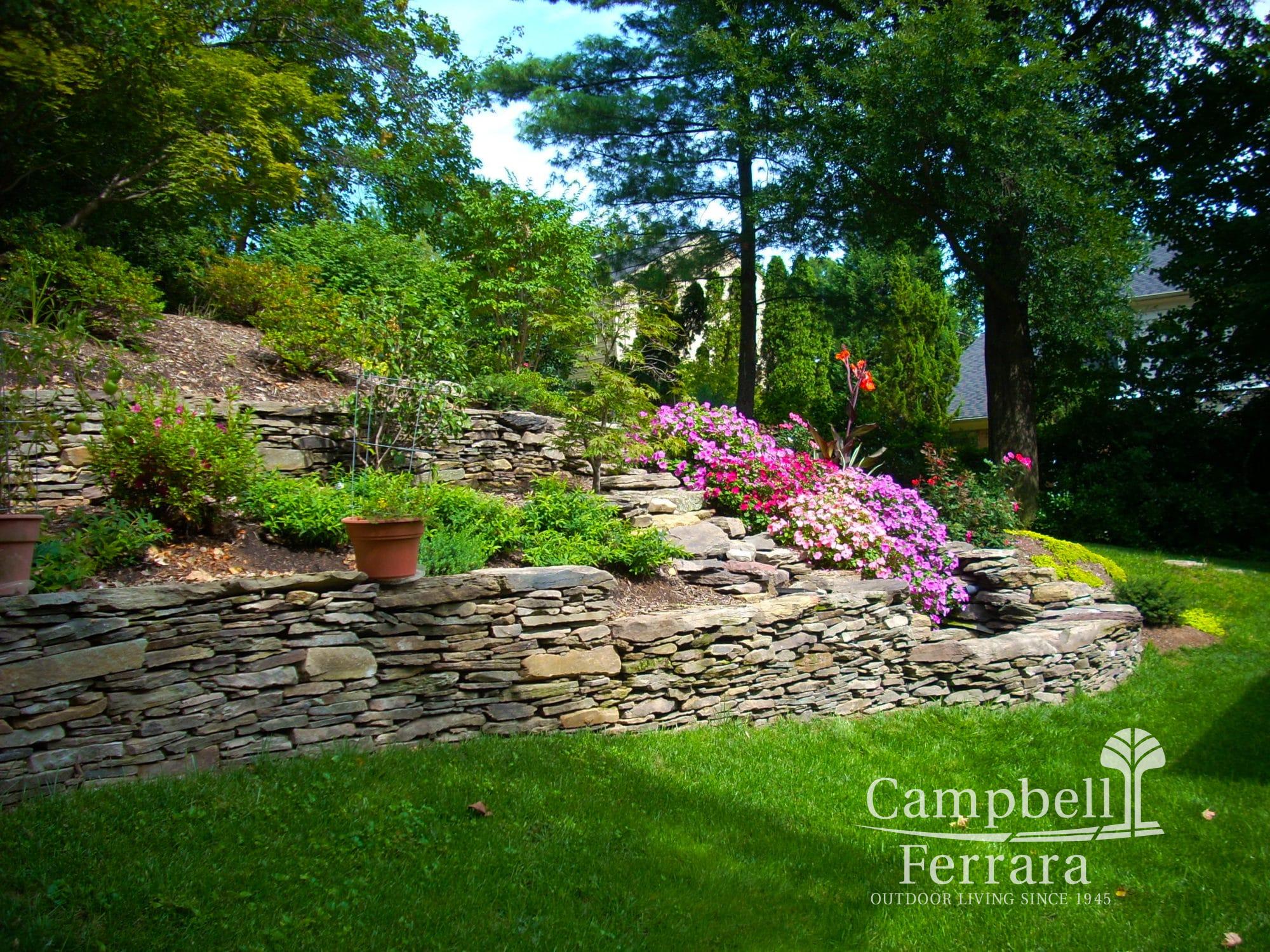 garden retaining wall and greenscape alexandria va