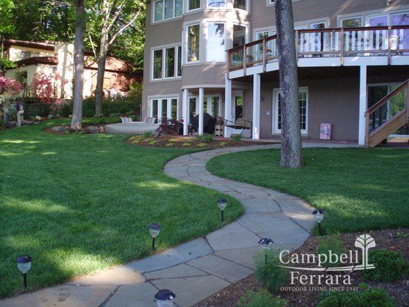 lit stone walkway yard alexandria va