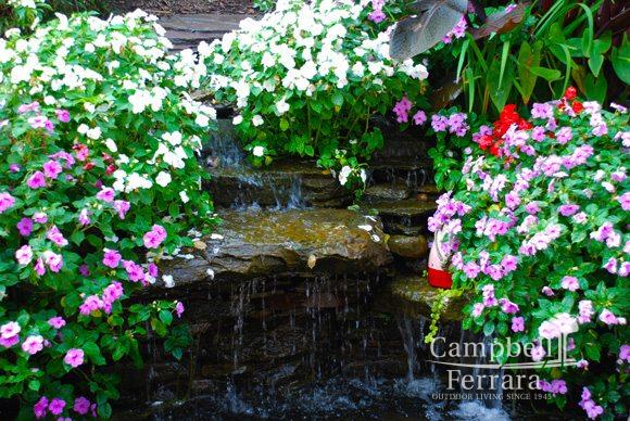 flower beds waterfall and pond garden alexandria va