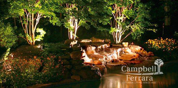 night lighting landscape waterfall alexandria va