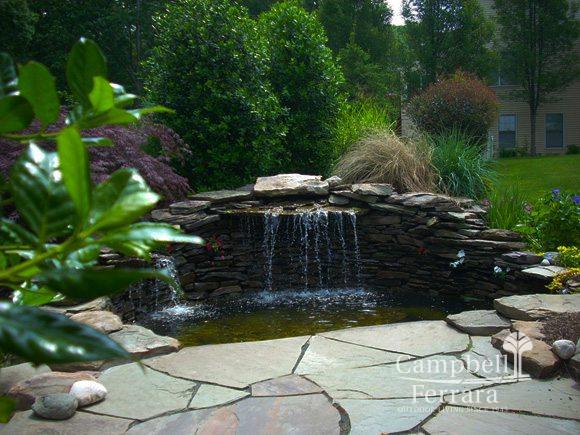 waterfall patio garden landscape alexandria va